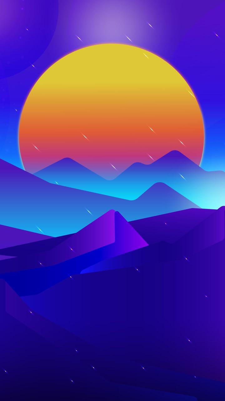 Sunset Mountain Vector - Related OpersCraft wallpaper