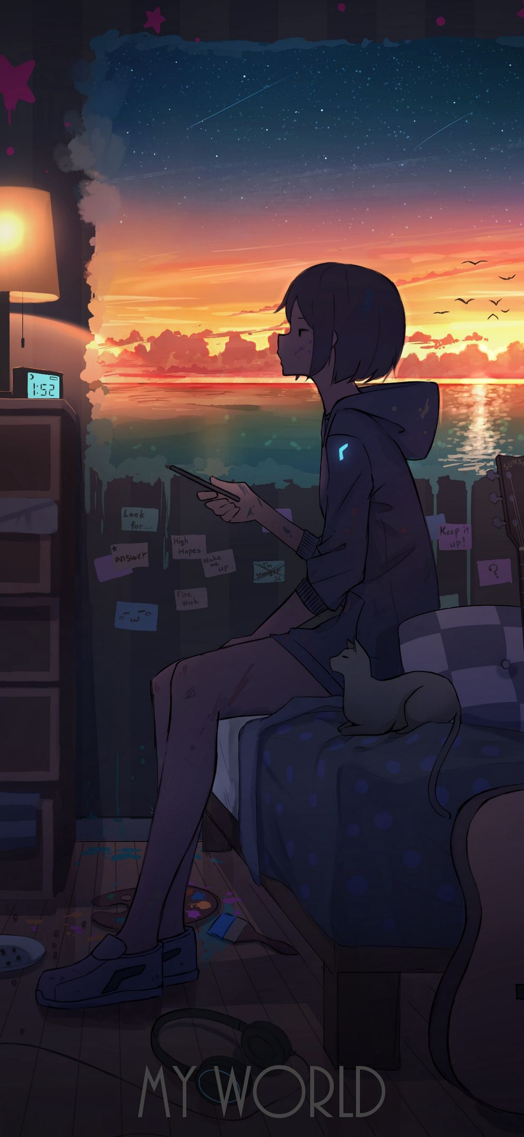 Sunset Room Anime - Related Tablet wallpaper