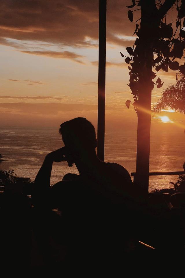 Sunset Silhouette Contemplation