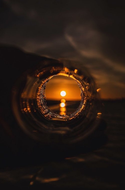 Sunset Through Bottle - sunset Wallpaper