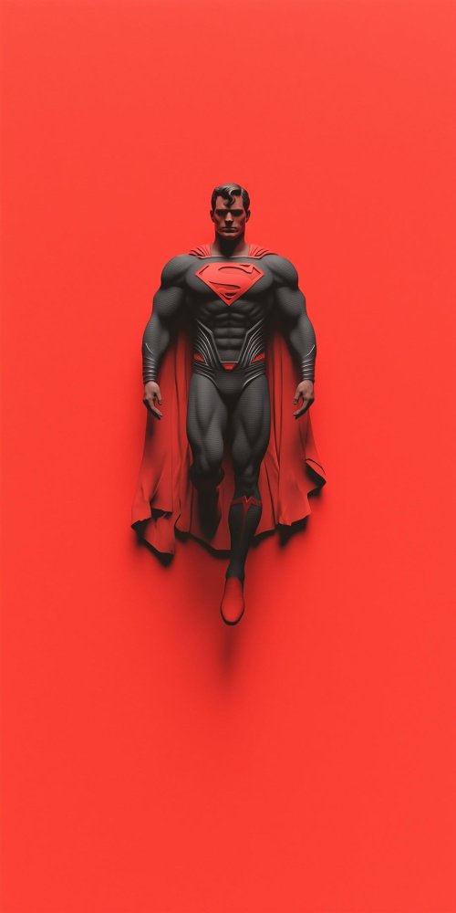 Superman_Black_Suit_Red_Background