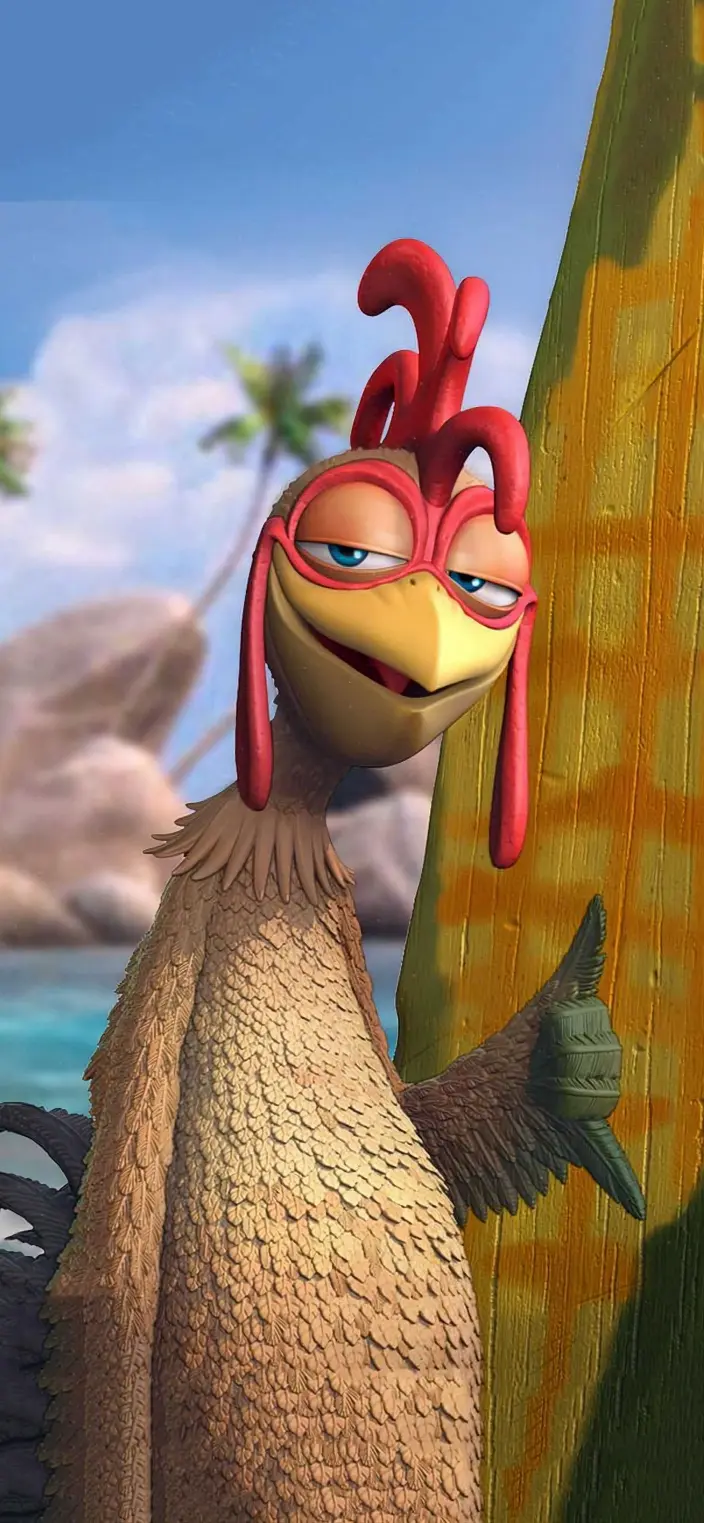 Surfing Chicken Dude - cartoon Wallpaper