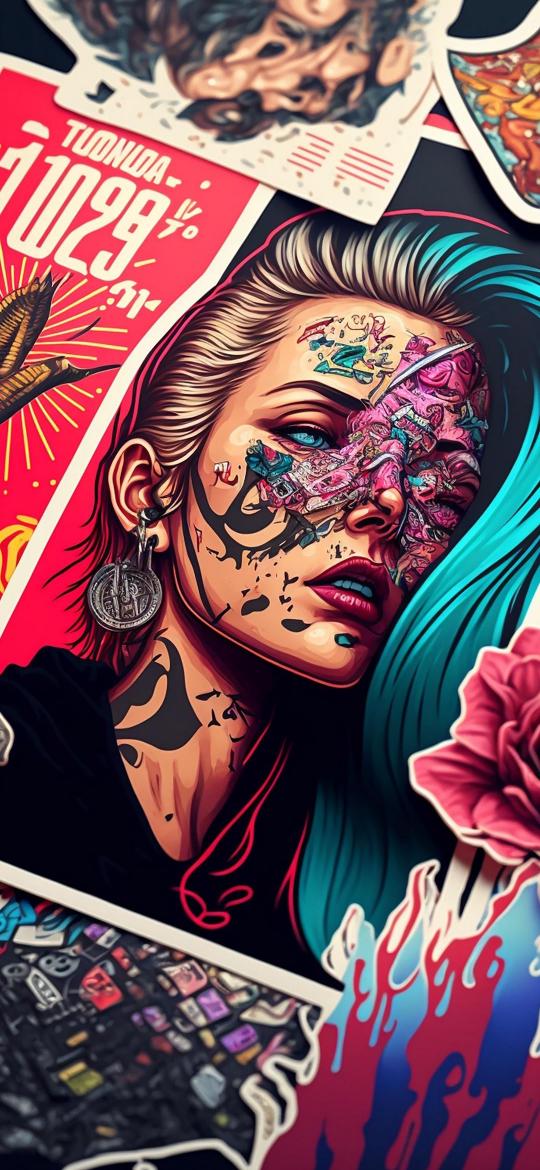 Surreal Tattooed Woman Portrait