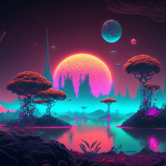 Synthwave Alien Landscape - Related OpersCraft wallpaper