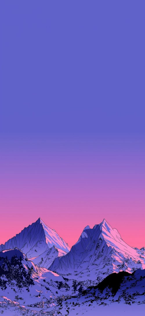 Synthwave Mountain Sunset