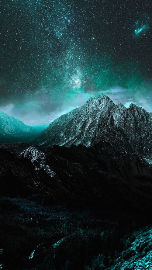Teal Mountain Starscape - Related OpersCraft wallpaper