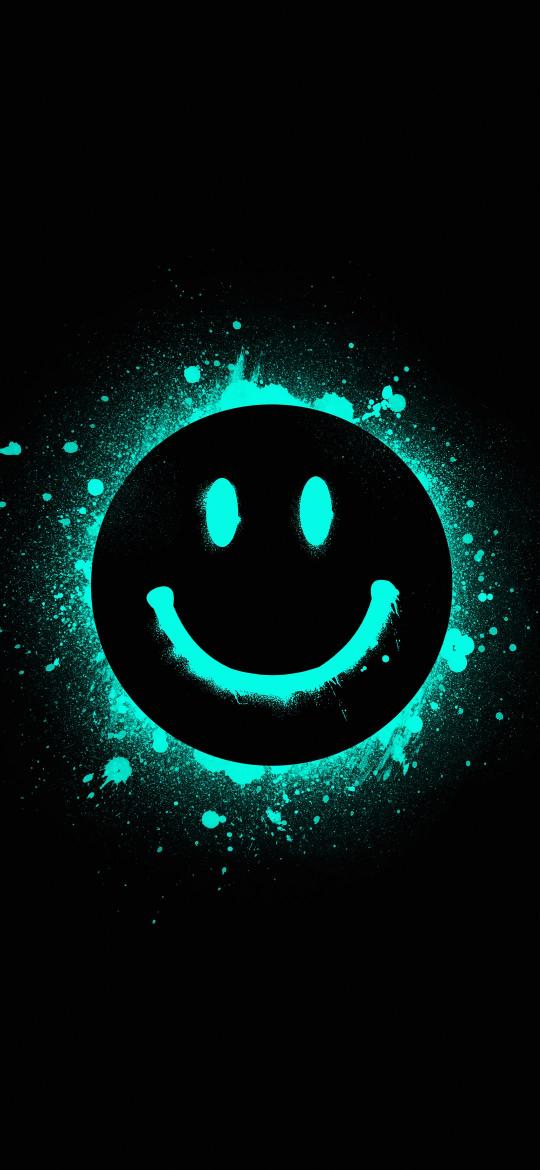 Teal Smiley Face Splash - Related Darkify wallpaper