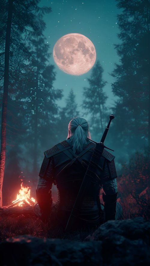 The Witcher's Moonlit Camp - Related OpersCraft wallpaper