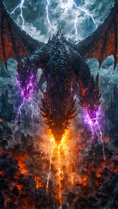 Three-Headed Dragon City - Related OpersCraft wallpaper
