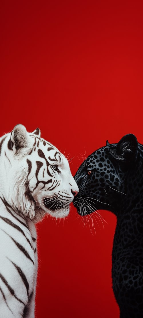 Tiger and Panther Duo - animals Wallpaper