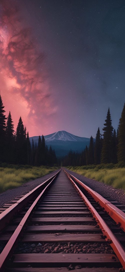 Train Tracks Mountain Sky - Related StockWalls wallpaper