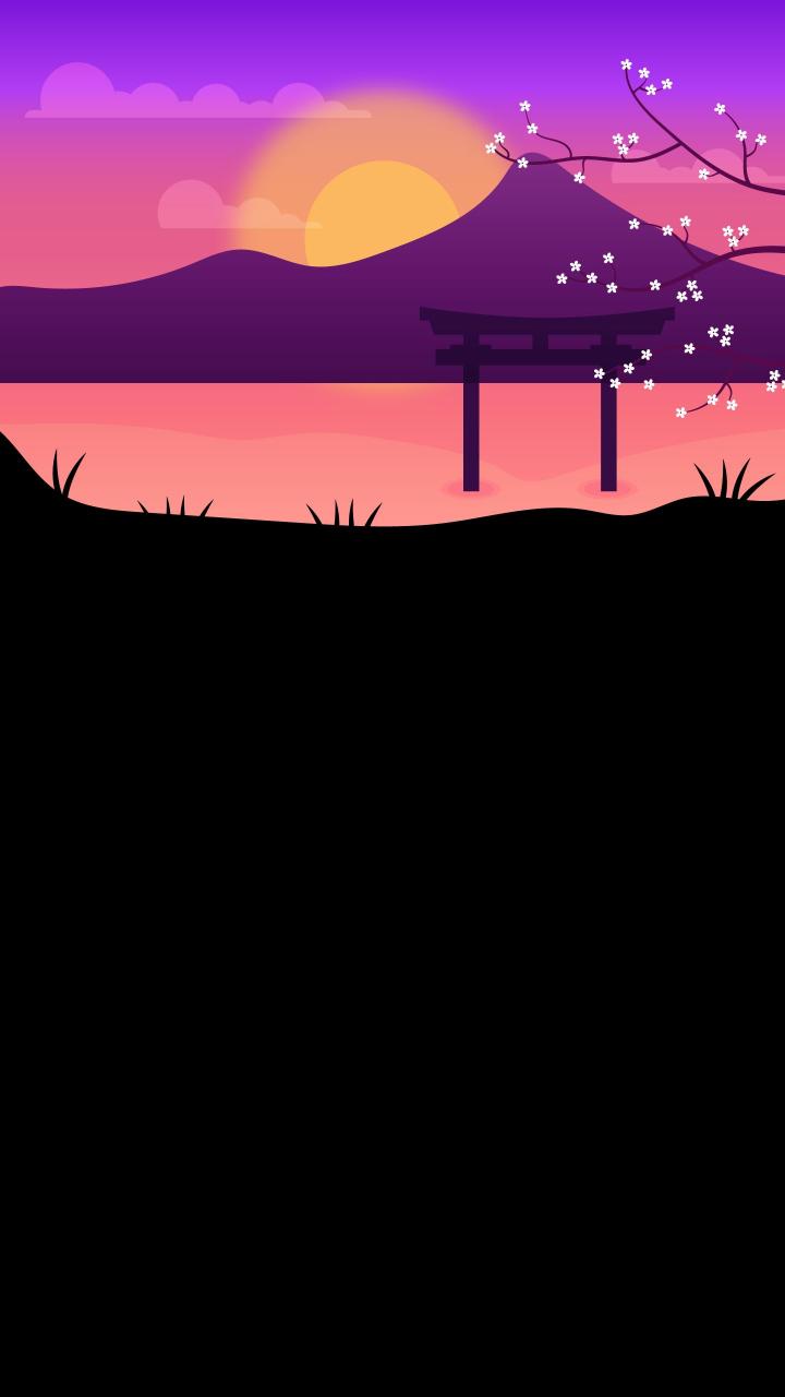 Tranquil Japanese Sunset Scene
