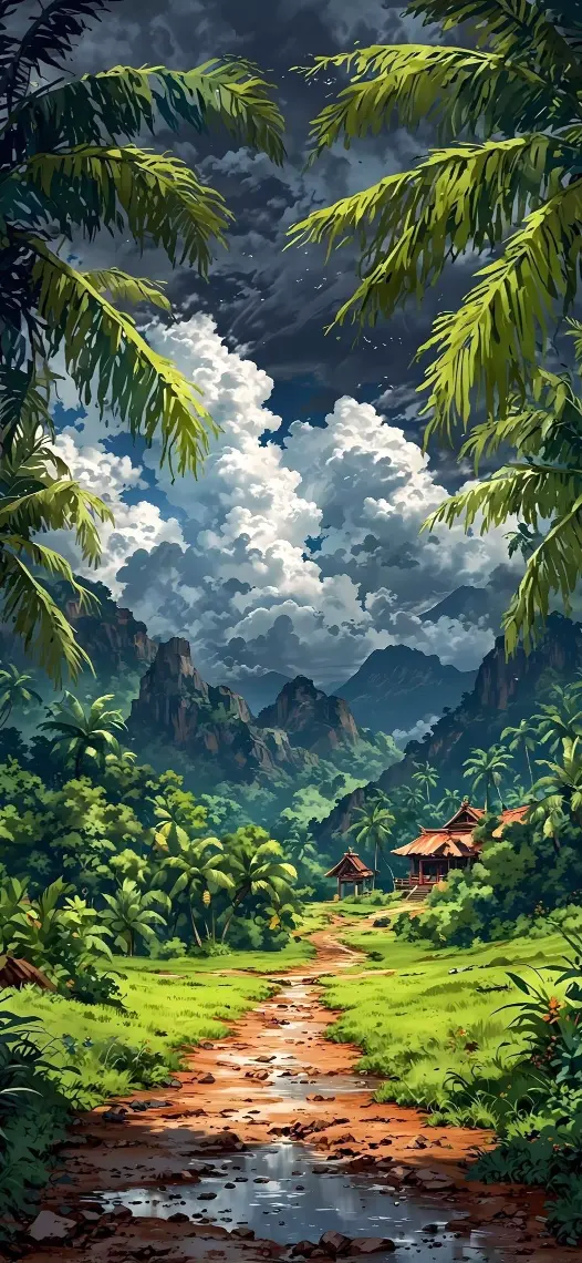 Tropical Mountain Landscape - Related StockWalls wallpaper