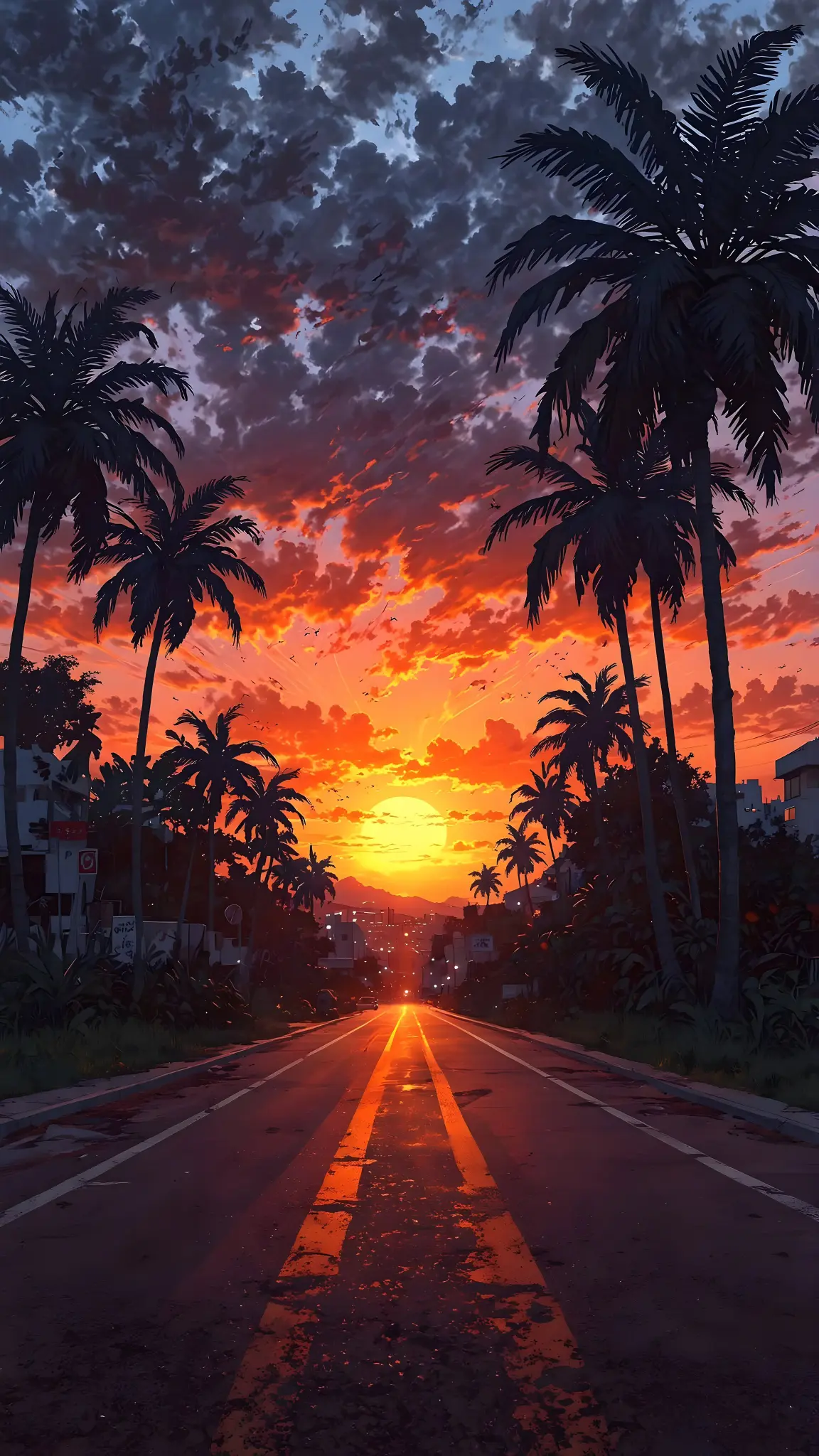 Tropical Sunset Road