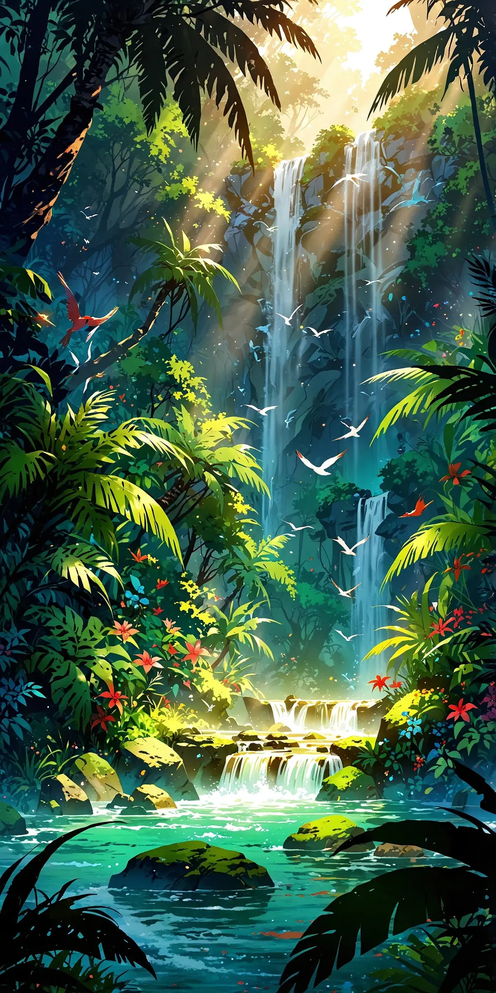 Tropical Waterfall Paradise