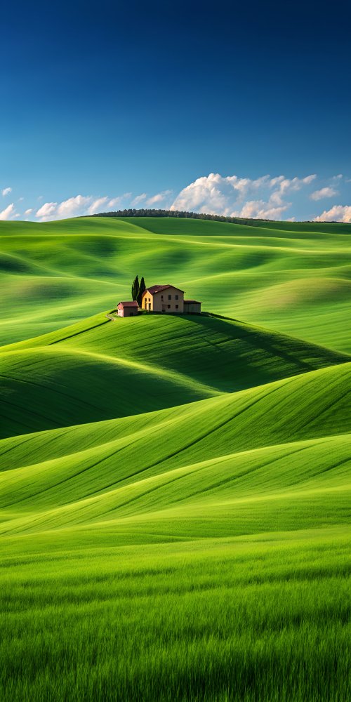 Tuscan Farmhouse Vista - random Wallpaper