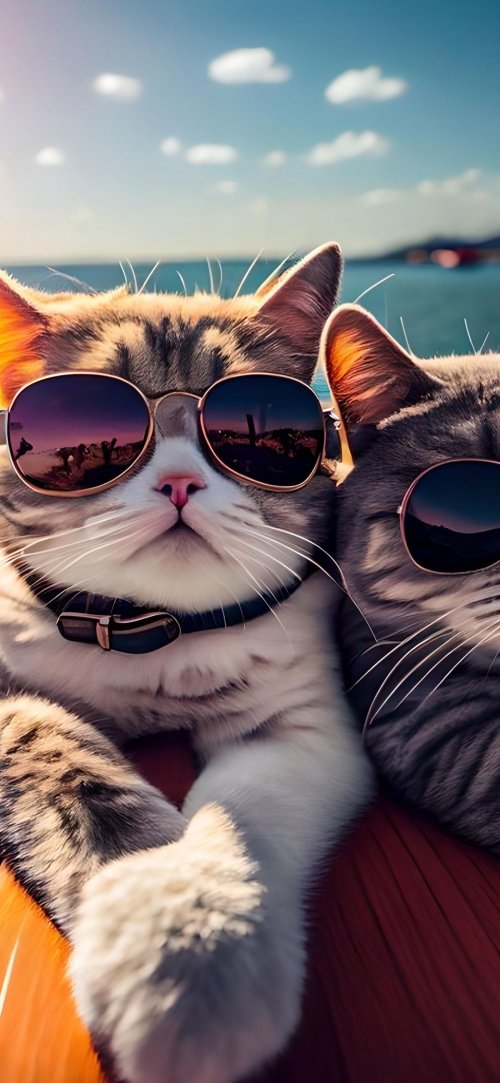 Two_Cats_with_Sunglasses - animals Wallpaper
