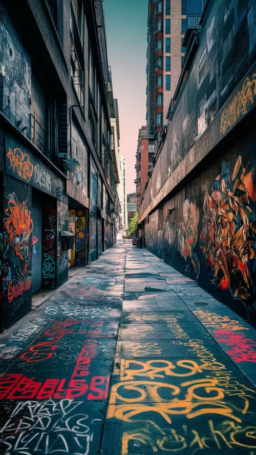 Urban Graffiti Alleyway Art