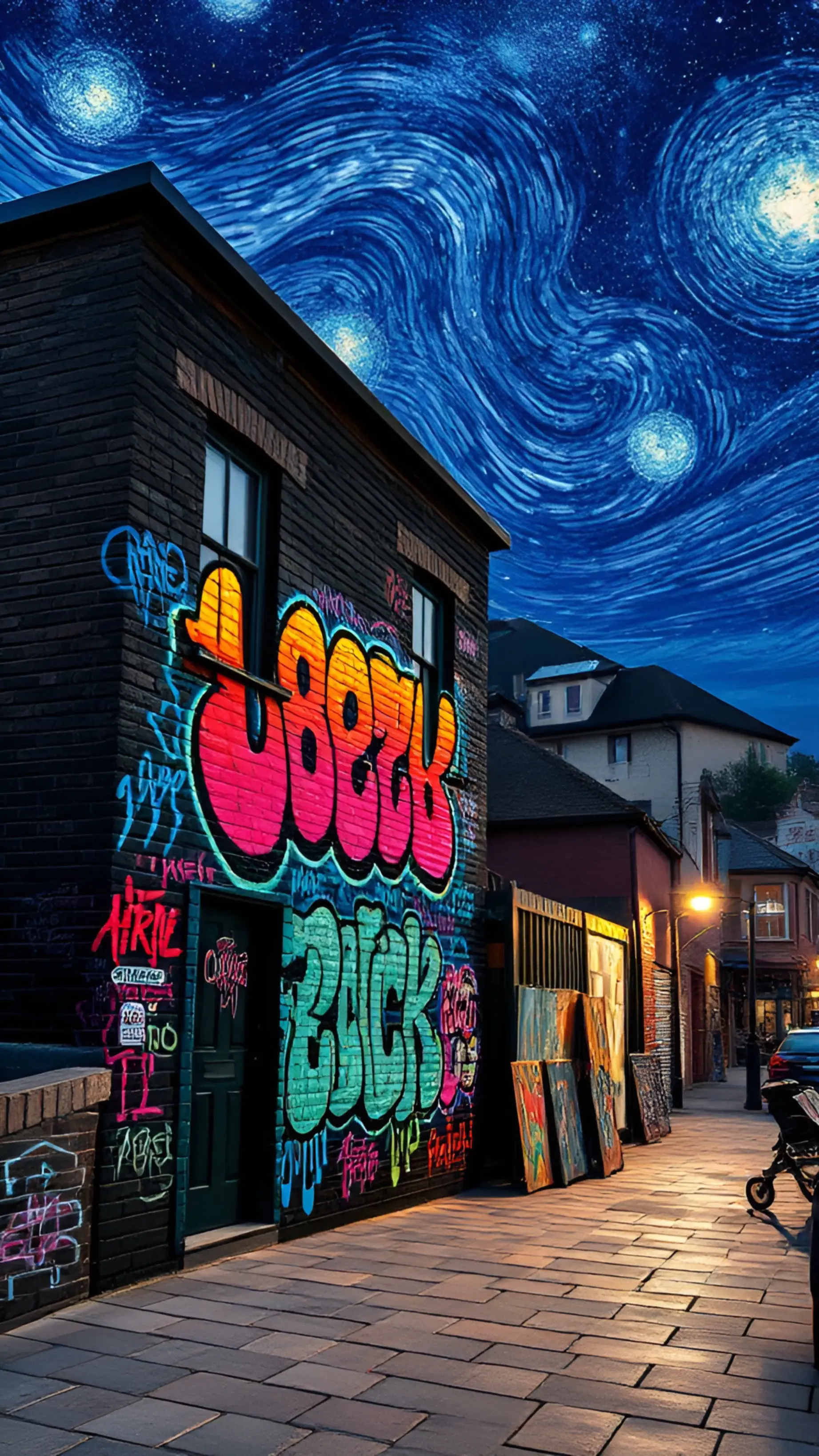 Urban Graffiti Nightscape - graffiti Wallpaper