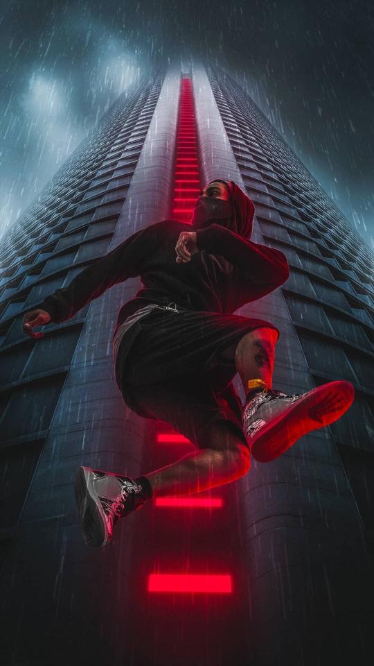 Urban Leap in Rain - Related OpersCraft wallpaper