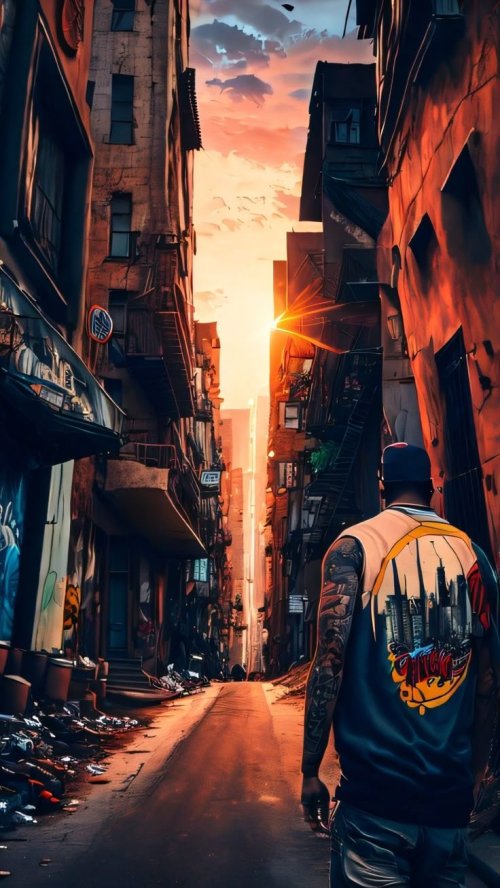 Urban Sunset Alleyway