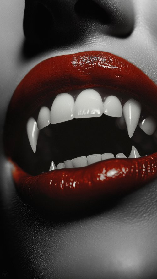 Vampire Lips Fangs - horror Wallpaper