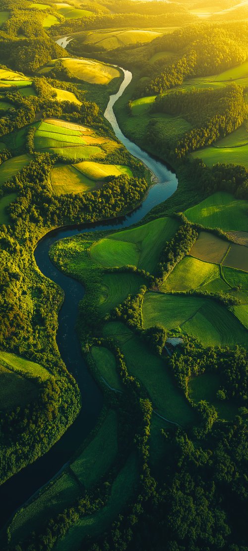 Verdant River Valley Vista - Related Darkify wallpaper