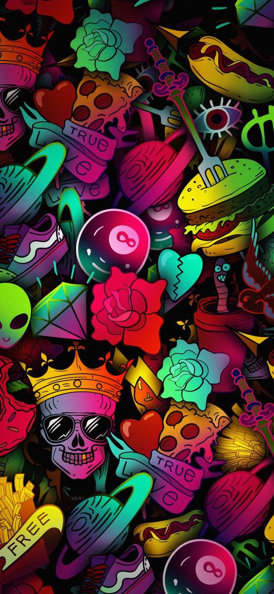 Vibrant Doodle Collage