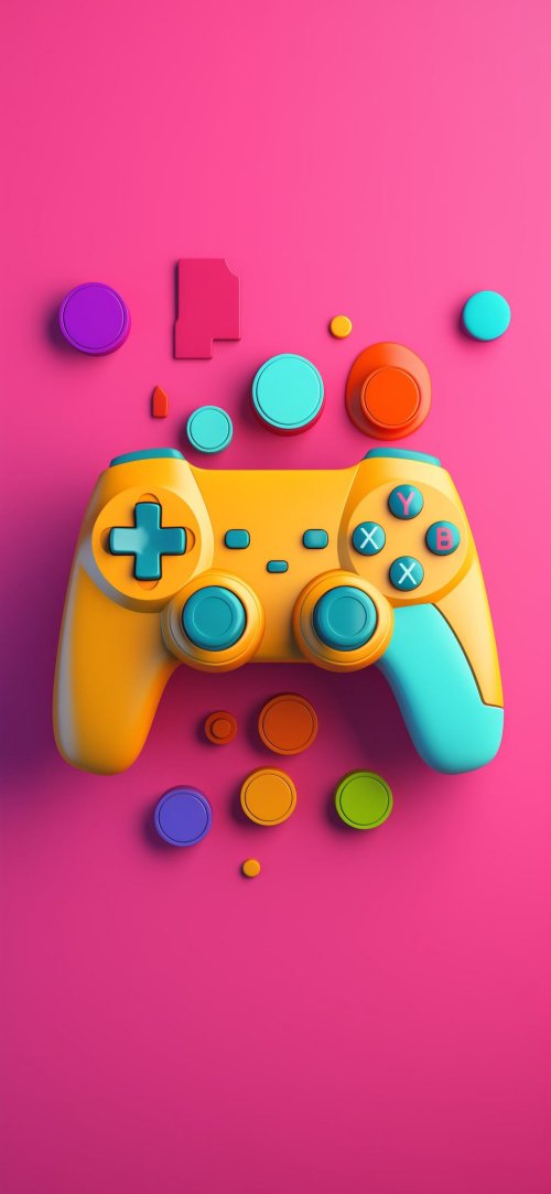 Vibrant Game Controller Art