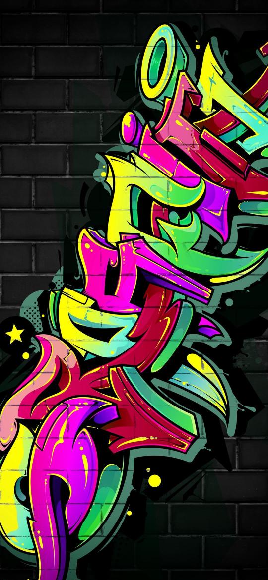 Vibrant Graffiti Brick Wall - graffiti Wallpaper