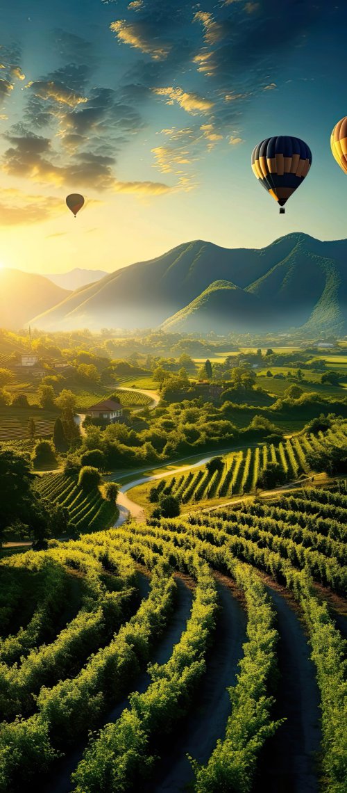 Vineyard Balloon Ride Sunrise - Related OpersCraft wallpaper