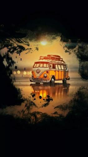 Vintage Van Sunset - vintage Wallpaper