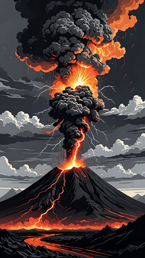 Volcanic Eruption Wallpaper Art - Related StockWalls wallpaper