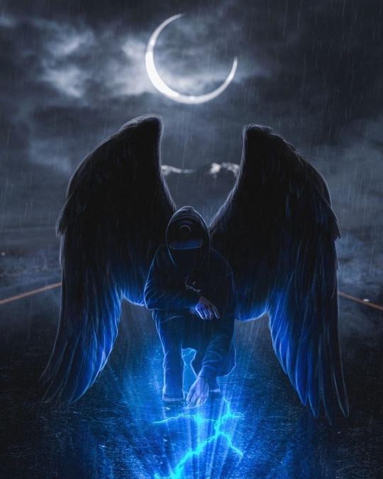 Winged Figure Under Moonlight - Related OpersCraft wallpaper
