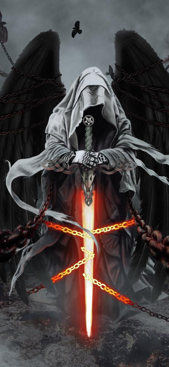Winged Reaper's Glowing Sword - Related StockWalls wallpaper