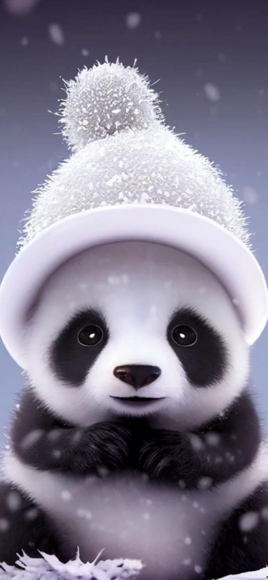 Winter Panda Portrait - Related StockWalls wallpaper
