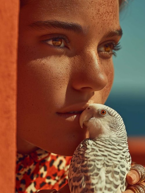 Woman and Parrot Portrait - Related OpersCraft wallpaper