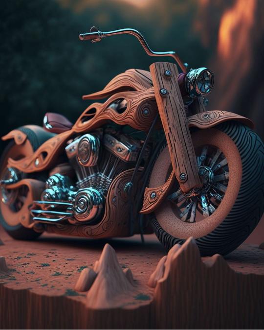 Wooden Motorcycle Sculpture - motorcycle Wallpaper