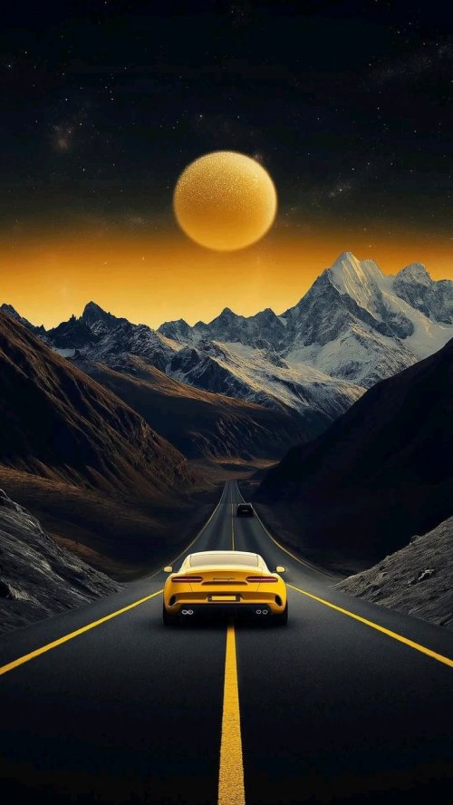 Yellow Car Mountain Road - Related OpersCraft wallpaper