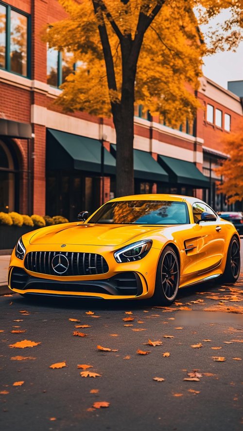Yellow Mercedes Autumn Drive - Related OpersCraft wallpaper