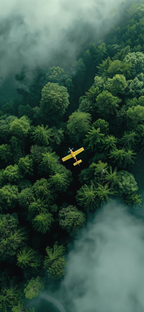 Yellow Plane Forest Flight - Related StockWalls wallpaper
