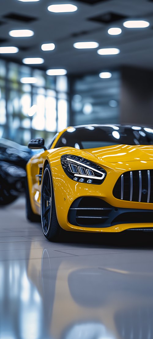 Yellow Sports Car Detail