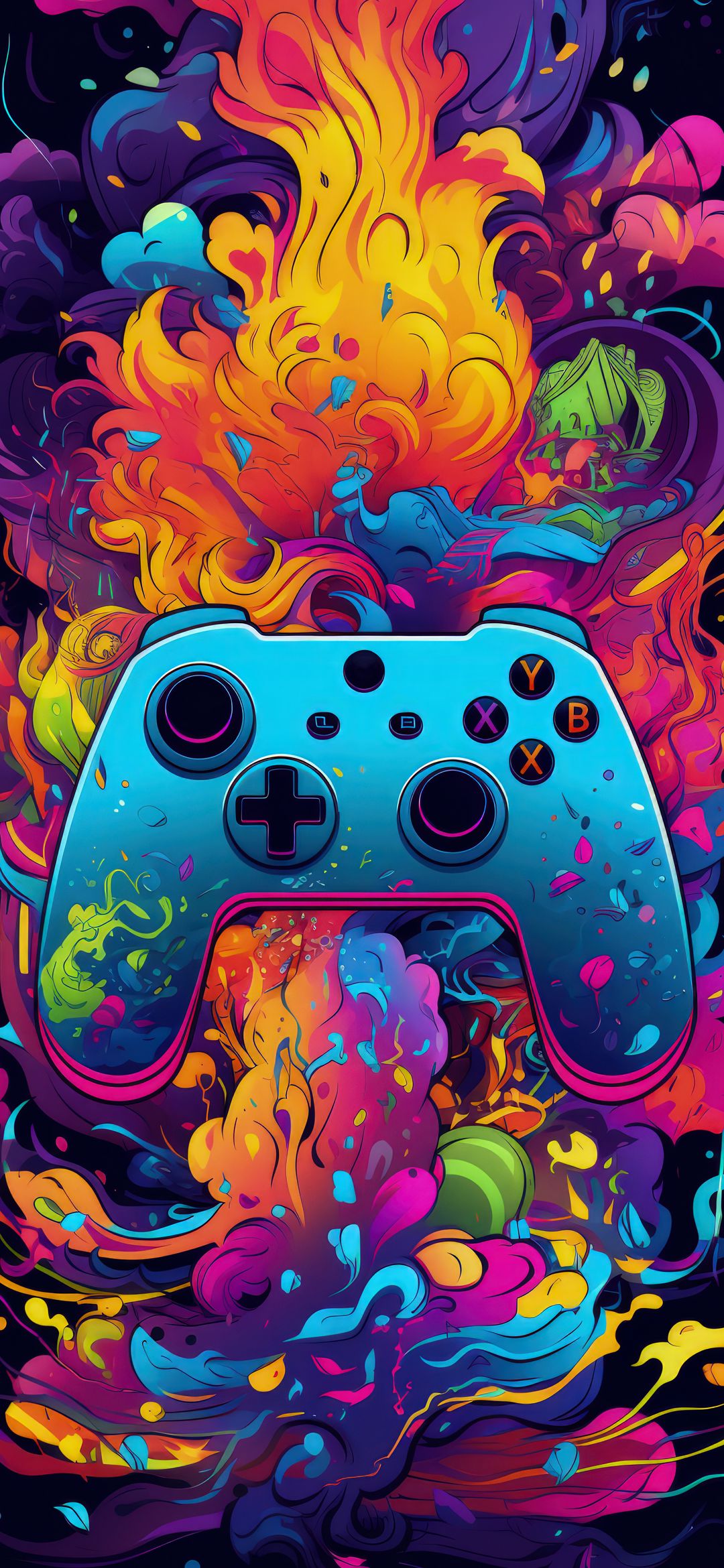 Psychedelic Game Controller Art - gaming wallpaper for OpersCraft