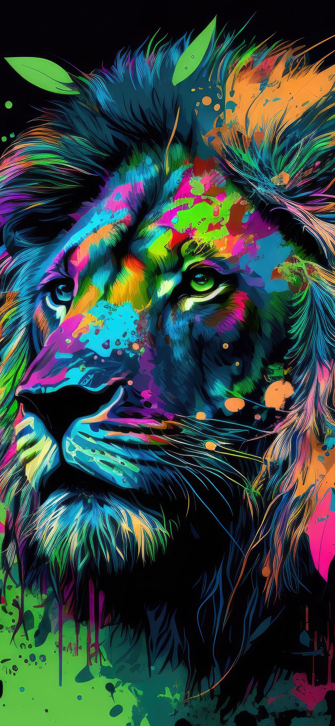 Psychedelic Lion Portrait - random wallpaper for OpersCraft
