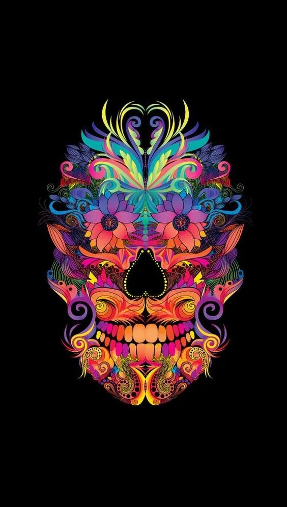 Psychedelic Skull Illustration - skull wallpaper for OpersCraft