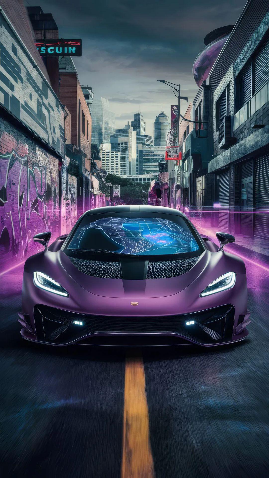 Purple City Racer - cars wallpaper for OpersCraft