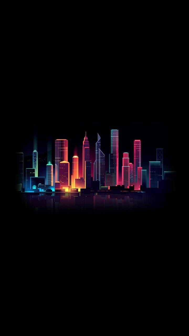 Radiant Cityscape Silhouette - city wallpaper for OpersCraft
