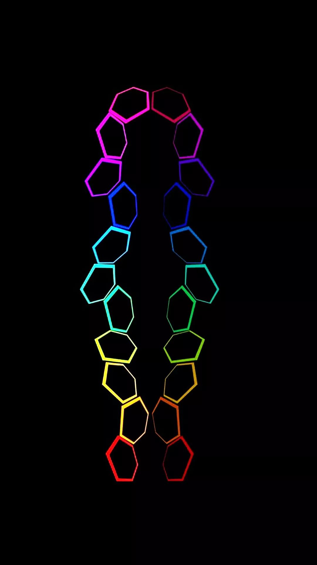 Rainbow Hexagon Chains - geometric wallpaper for OpersCraft