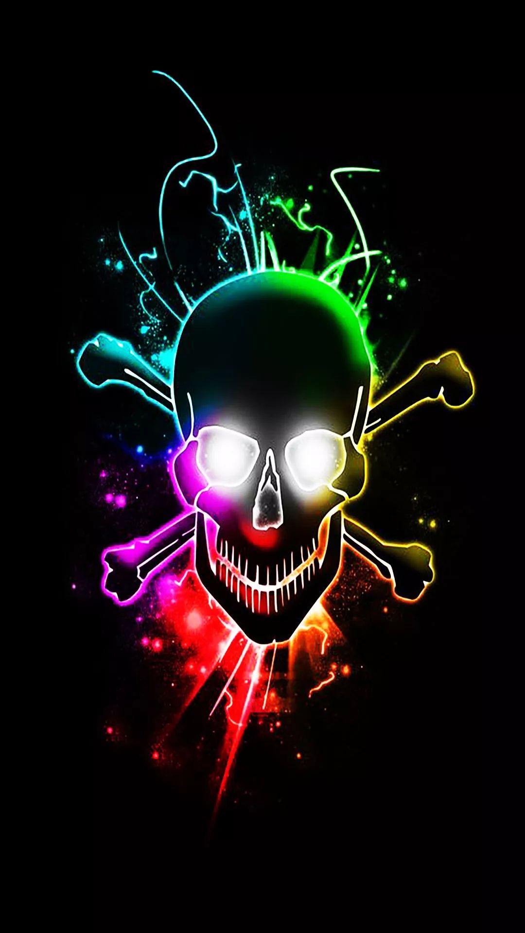 Rainbow Skull and Crossbones - skull wallpaper for OpersCraft
