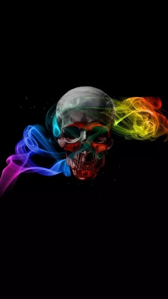 Rainbow Skull Smoke - skull wallpaper for OpersCraft
